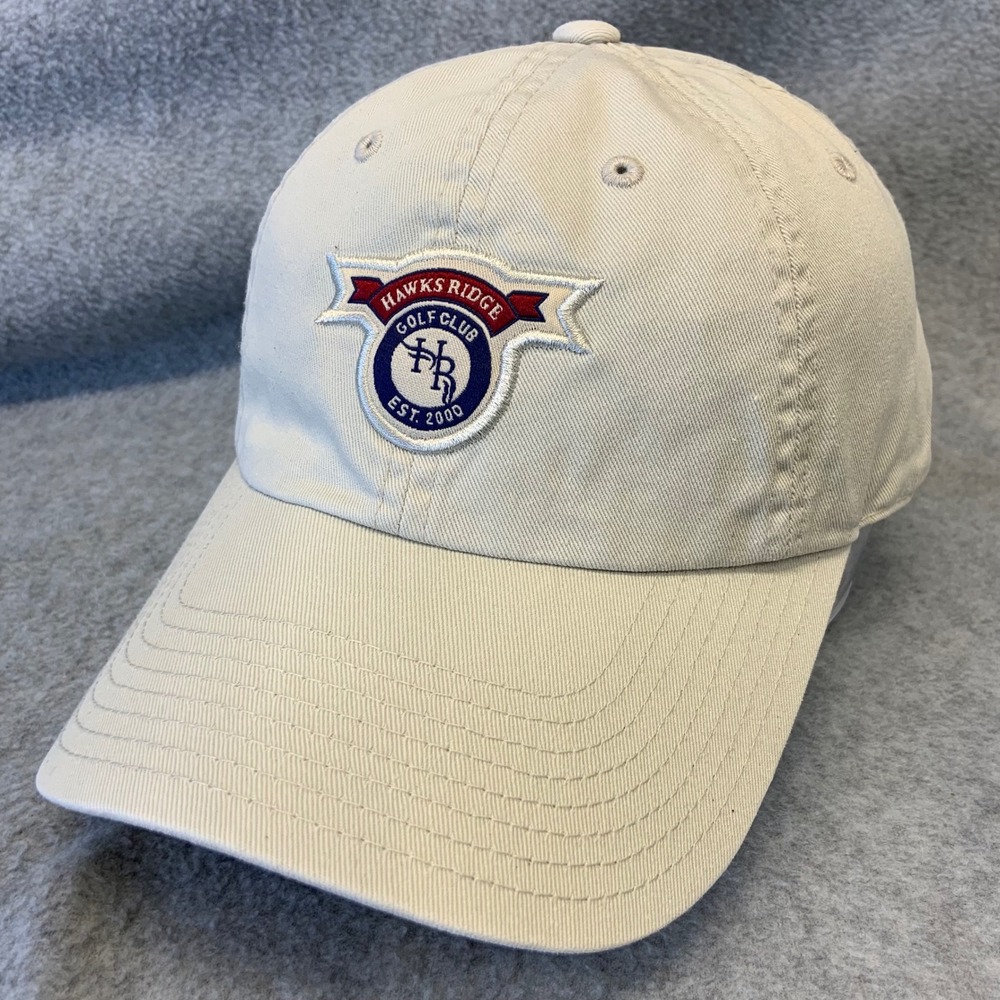 Hawks Ridge Golf Club Mens Tan American Needle Hat Adjustable Strap OSFM